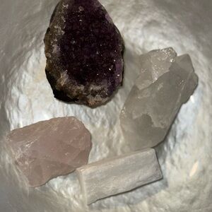 Amethyst and Quartz Crystal Set